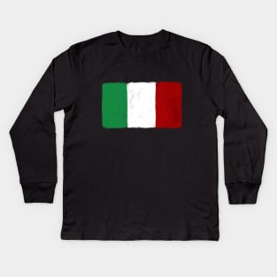 Italy Grunge Flag Kids Long Sleeve T-Shirt